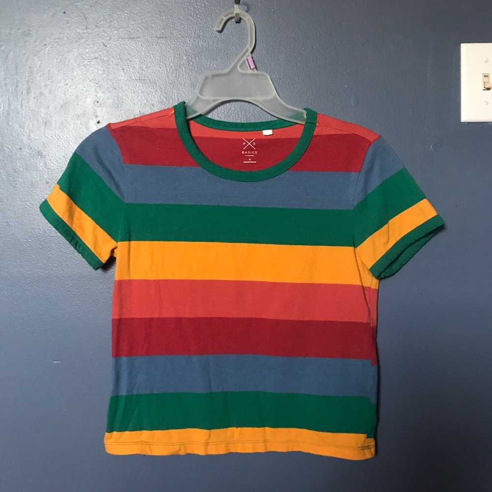 multicolored basic tee